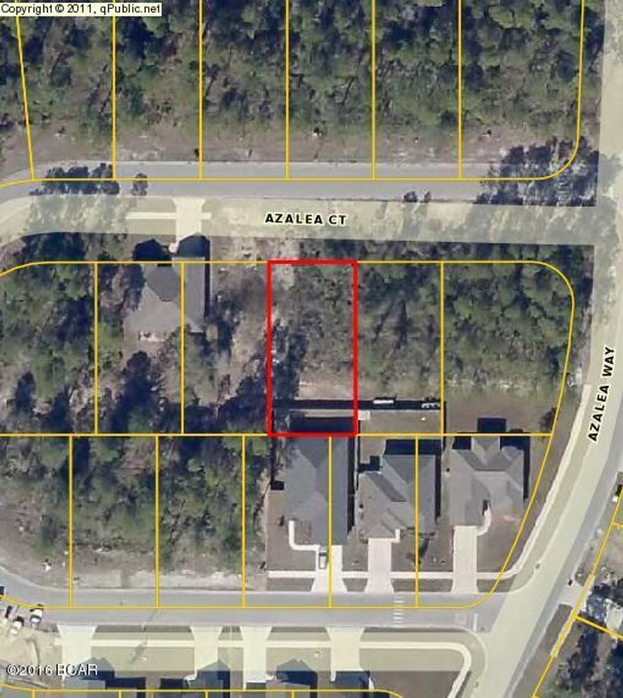 Residential lot in desired Azalea Place subdivision-Just off Baldwin Road-Close to schools, shopping, dining and just a 20 minute ride to Tyndall AFB or the Beach-Build your dream home today