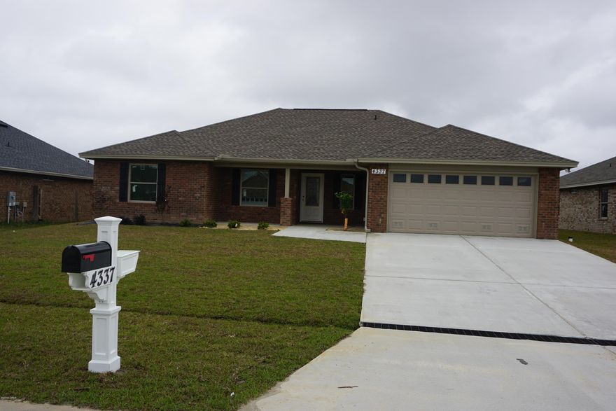 Almost Complete! Split 4 bedroom 2 bath all brick home that offers large front porch, master bath with his & hers double shower with Rain maker (3 shower heads) and shower seats on both ends, Master bedroom has large 10+12 sitting area & 10.6ft walk in closet. Award winning kitchen is a dream with all real wood cabinets, solid surface countertops, and stainless steel upgraded appliances, Large dining room. There are cabinets in the laundry room with sink. Living room with and electric fire place and crown molding. Home comes with a security system and generator ready electrical outlet with cord. Outdoors there is an extra large enclosed screen patio, outside shower and sprinkler system. Home is built to 140 MPH wind code. This large home located in Bylsma Manor Estate. If important measurements should be verifie