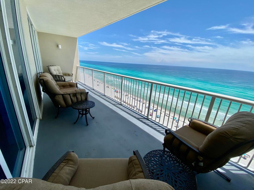 *Currently under contract, seller will consider backup offers*This beautiful 3bed/3bath unit features breathtaking views of the crystal clear water of the Gulf of Mexico. This is the perfect home to enjoy your family vacations or as an investment opportunity. Located on the West end of PCB, Palazzo is just minutes away from local restaurants, shops, and Pier Park. Unit 802 features a spectacular private balcony to overlook the beachfront. The kitchen features new stainless steel appliances, granite countertops, spacious custom pantry, and plenty of room for any chef. The owner's suite has access to the beautiful balcony, large custom walk-in closet, and spacious shower and jet tub. The unit also features a laundry area and 2 guest bedrooms with 2 private bathrooms. ample parking in levels 1-4, and much more. Come check out this gem before it is gone! 

(Professional pictures coming soon)