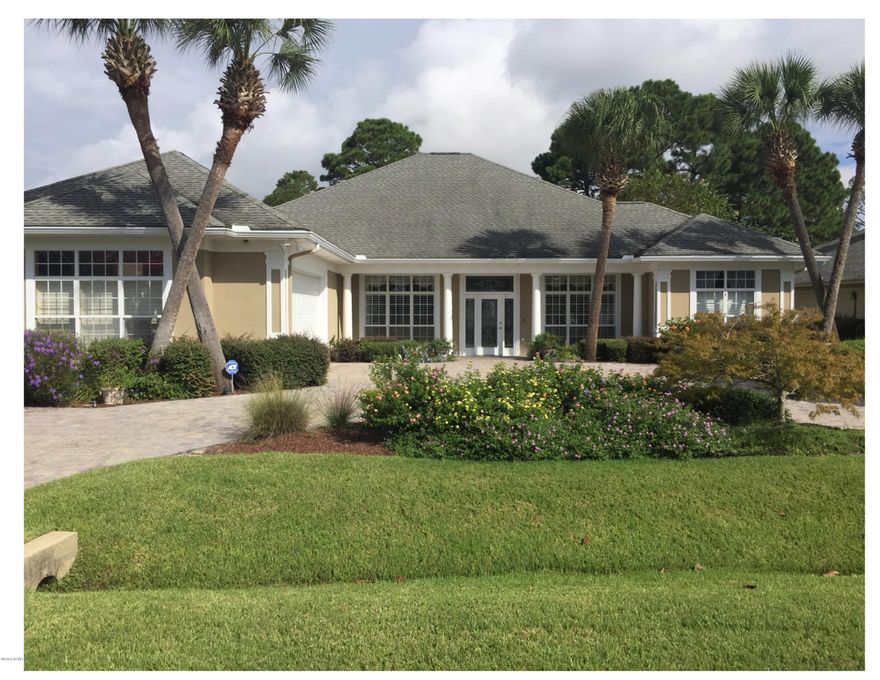 Beautiful custom designed home in the prestigious glades subdivision. This home features 3 bedrooms, 3 baths salt water screen enclosed pool with polaris cleaning system, and much much more. Have coffee on your patio overlooking the Hombre Golf Course. This home has an amazing stained glass front door, custom cabinets, double oven in the kitchen,new dishwasher,year old refrigerator, 2 year old hv/ac system, wireless security, oversized garage with separate golf cart door, built in cabinets in the garage and storage space galore, 11 inch crown moulding throughout, and an enormous formal dining room.  Custom drapes in the living and dining rooms are negotiable.The home is totally accessible including a roll in shower.. there are wooden shutters including roll back wall to wall shutters in in master bedroom.. there are also electric levalor shades in one bedroom... truly a must see home.