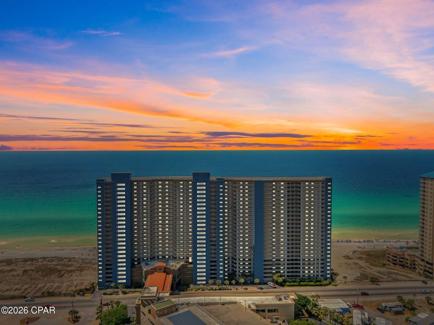 Why settle for a worn-out rental? Emerald Beach 2034 offers a ''like-new'' feel thanks to over a decade of meticulous care as a private second home. Fully furnished gulf front 1BR/2BA condo with oversized living room, bunks in the hallway, and spectacular water view from the 20th floor is For Sale Now. Emerald Beach 2034 has only been used as a 2nd home for the owner for over 10 years, and you will feel the difference compared to many rental units. Well appointed and refined with solid surfacing flooring throughout, continue to enjoy as a 2nd home, or is turnkey rental ready. Located just 1.5 miles from Pier Park, Emerald Beach Resort offers vacation vibes and fun in a relaxing resort atmosphere. Start your day with a workout in one of the best on-site fitness centers on the beach, or with a morning coffee from the on-site Starbucks. Soak in the sun by one of the resort's pools, or just soothe the soul watching the water from your balcony. Buy now and enjoy the Summer of 2026 in Panama City Beach, without having to deal with a 'fixer-upper'.