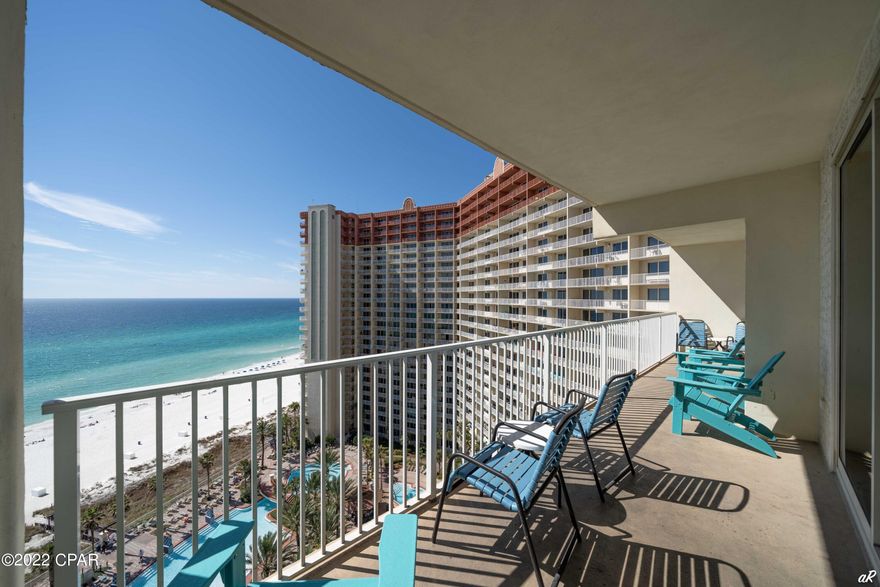 'CURRENTLY UNDER CONTRACT, SELLER ACCEPTING BACKUP OFFERS' GULF FRONT fully furnished 3 bed, 2.5 condo in the desirable Shores of Panama Phase II condominiums. This unit has been recently been updated with fresh paint. Direct Gulf views! This condo boasts a large balcony that is perfect for basking in the Florida sunshine and salty air! The open living room, dining area and kitchen offer a grand spot to host family and friends without missing a beat. The master bedroom is spacious boasting Gulf views and offers access to the private balcony. The private master ensuite features a double vanity and a shower/tub combo. The additional bedroom also features a private bathroom with a shower/tub combo. The bunk room shares a guest half bath for the ultimate convenience. Shores of Panama offers grand amenities such as an indoor pool as well as a lagoon style pool and hot tub boasting Gulf views and featuring a Tiki bar, bar & grill, a fitness room, sauna/steam room, a community room and more. Check out this condo today! Offered fully furnished.