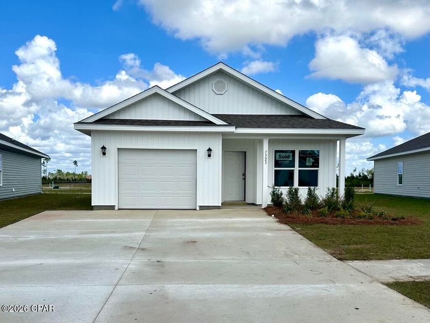 Welcome to the Ryker Plan, one of our new plans at Liberty I Panama City, Florida. The Ryker is a spacious single-story home with 1,443 square feet of comfortable living. This beautiful home offers 3 bedrooms with 2 bathrooms, and a 1-car garage. Met with a cozy covered porch as you enter the home, The foyer welcomes you with beautiful EVP flooring which spans throughout the home in the main areas and bathrooms. Right by the front door is a bonus area which can serve as an office or a creative space. The hallway leads to the garage and laundry room into the open kitchen and living room area and the second and third bedrooms with the second bathroom in between. Each bedroom boasts plenty of space and sizeable closets for organization with soft carpet flooring.

The kitchen includes an island for extra counterspace and seating with granite countertops, stainless steel appliances, and beautiful white cabinetry. Natural light illuminates this main area for your family and friends to enjoy. Nearby, covered patio access is located by the primary bedroom and the dining area. The spacious primary bedroom features its own bathroom complete with double vanity granite countertops, a large walk-in closet, and a relaxing shower. In addition to all the features and amenities our Ryker plan offers, each is built with our Smart Home technology package, designed to bring the ease and convenience of life right to your fingertips.

On the outside of this popular plan, you will see durable vinyl siding, a rear patio to enjoy the spacious back yard and the beautiful Florida weather. Our Liberty community features underground utilities making it less susceptible to damage from severe weather leading to fewer outages and more reliable service. Residents of Liberty can enjoy exclusive access to two amenity centers, complete with two pools, a children's splash pad, two playgrounds for endless fun, a well-equipped fitness center, two pickleball courts and a basketball court to name a few things. To learn more about this home for yourself, call us to get connected today!