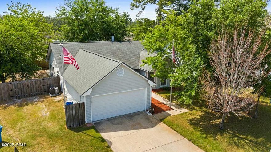 CURRENTLY UNDER CONTRACT, SELLER WILL CONSIDER BACKUP OFFERS. Located in the well-regarded community of Heritage Village, this charming single-level home offers 3 bedrooms, 2 bathrooms, and a layout designed for comfort and functionality. The spacious kitchen is a cook's dream, featuring custom cabinetry with built-ins and pull-outs, granite countertops, stainless steel appliances, and a brand-new stove with manufacturer's warranty. A breakfast bar with seating for four and a large, light-filled dining room with backyard access make it perfect for everyday living and entertaining. The cozy living room includes a woodburning fireplace, while the private primary suite offers an ensuite bath with a tub/shower combo. Two additional guest bedrooms and a full guest bath are located on the opposite side of the home for added privacy. The fully fenced backyard is a nature lover's paradise, with mature shade trees, a storage building, and a variety of fruit trees including pomegranate, lemon, and fig. A shallow well with sprinkler system keeps the yard lush and green. All of this is just 3 miles from the Gulf's sugar-white sands and emerald waters, and minutes from Pier Park's shopping, dining, and entertainment options. Don't miss your chance to make this home yours - schedule your showing today!