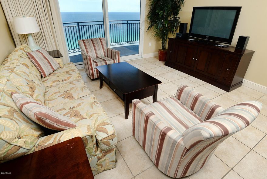 Price reduced on this beautiful 2 bedroom, plus bunk room, 3 bath condo is being sold fully furnished & rental ready!!! The interior boasts a large gourmet kitchen with granite counter tops, tiled bathrooms, Gulf front master bedroom, and a very large balcony with your own private grill!. Also, this unit is one of the few handicapped compliant units in the building, so the living areas a very roomy. Sterling Breeze is one of the finest condominiums on Panama City Beach. This low density resort features a grand lobby and numerous amenities! Including, a Gulf front zero entry pool and spa, poolside wine/snack bar and state of the art fitness center. And if that's not enough to keep you entertained, you are just a short walk to Pier Park and all the entertainment, dining & shopping it has to offer. Don't miss your opportunity to own your own perfect beach front getaway! All dimension are approximate and should be verified if important.