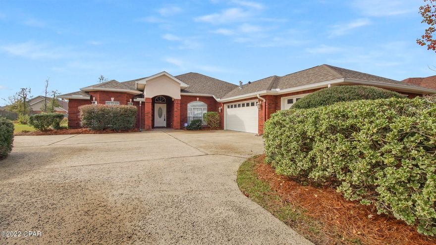 'CURRENTLY UNDER CONTRACT, SELLER WILL CONSIDER BACKUP OFFERS' Beautiful, large, custom Ron Chappell built home, 3-car garage, all brick siding on a large over-sized lot in popular Lynn Haven big enough for a pool and lots of storage space. 12ft ceilings in living room, 8ft ceiling in bedrooms, large sitting area in the master, large whirlpool garden tub, walk-in closet. A gas fireplace share a common wall between the family room and the living room. New roof put on after the hurricane, with new/added insulation, HVAC replaced in 2015, water heater replaced in 2015. Extra features include: surge protector installed for whole house at meter, integrated water softener, sound insulation in all bedrooms, dedicated 20 amp circuit in family room for audio/video equipment, ADT security system.