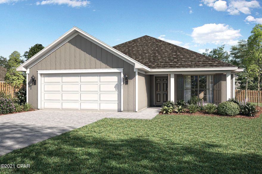 New construction by Truland Homes in the highly desirable Callaway Area! Corner Lot with 4 Bedrooms, Flex and 2 Baths, this Sierra open floor plan home is a must-see, with a stunning interior featuring 10' high ceilings in the main living areas and a 9' tray ceiling in the master suite. Luxury Vinyl Plank floors, granite countertops, and so much more are found throughout the home. The exterior boasts of Hardi Board on all four sides, Tankless Gas Water Heater, and a completely landscaped yard with a sprinkler system. Offering added innovative technology and convenience, this home is equipped with a SMART Things hub, a Ring security doorbell, a Samsung tablet, and a Nest energy-efficient thermostat. Conveniently located to shopping, recreational parks, schools, and Tyndall Air Force Bas