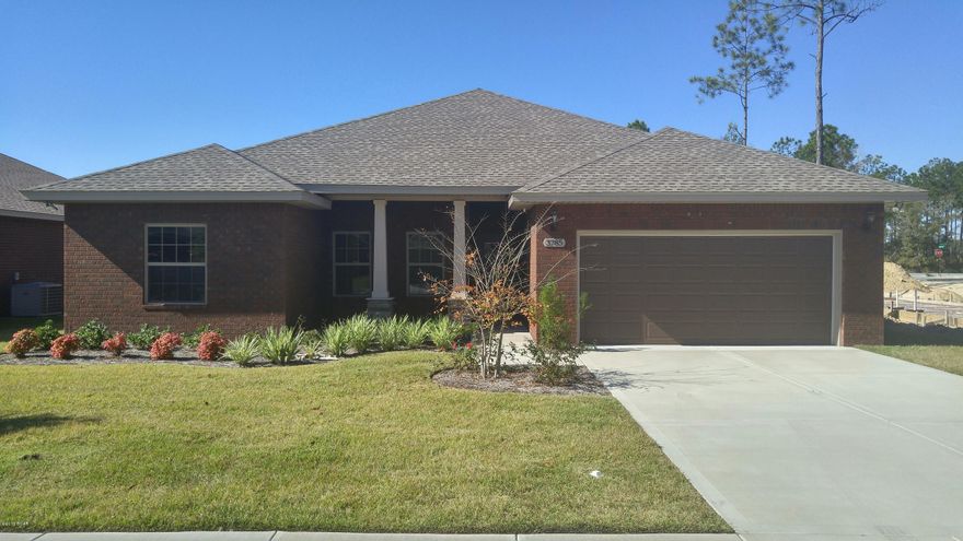 New construction in just opened Cedar Park offering easy access to greater Panama City, Panama City Beach, and TAFB! All brick home offers great room with 10Ft ceiling with step up ceiling, dining room, open kitchen with granite counters, and stainless appliances, master suite with tray ceiling, double vanity, separate shower and tub, walk-in closet. Other interior features include powder room, tile flooring, recessed lighting, custom cabinetry, and ceiling fans...Exterior includes brick siding, 2 car garage, covered porch, and sprinkler system. Cedar Park features landscaped entrance, two parks, pavilion, playground, underground utilities, custom street lighting, and sidewalks.