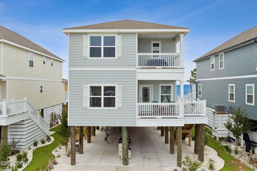 This home is a two story plan featuring 4 bedrooms and 3 ½ bathrooms. As you enter the home, the hall has a half bath and nice size closet. There is one downstairs bedroom with it's own bathroom and walk in closet. The kitchen is open to the living room, dining room and back covered porch area. The second floor features a laundry closet, full bathroom with a shower/tub combo and linen closet as well as two bedrooms featuring large closet space with double doors. Bedroom 1 features a walk-in closet, bathroom with a linen closet, dual sinks, separate shower, large garden tub, and a private second story balcony. This community features a swimming pool along with pavilions and is perfect for summer barbeques.