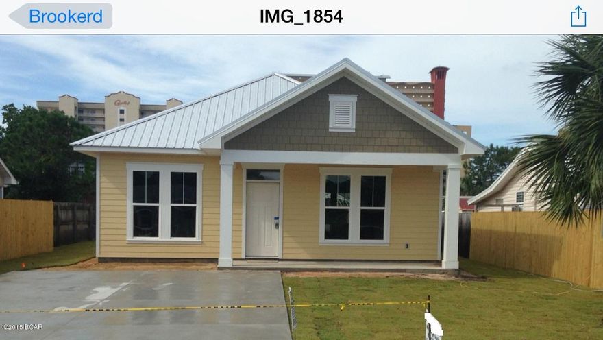 NO Home Owner FEES, NO Restrictions!!! NEW CONSTRUCTION 2BR-2BA CRAFTMAN STYLE 1-STORY HOME JUST 2 BLOCKs FROM GULF and 1 block to S. LAGOON AND PUBLIC BOAT RAMPS . Other features of this high quality home are;* Metal Roof * Vinyl eves * 9' smooth finish Ceilings * Granite counter tops with bottom mount sinks in kitchen and baths * Engineered wood floors in LR, DR, Kitchen, Hallway, Laundry * Elite Series Stainless Steel Appliances, Concrete siding (Hardy Plank)* Craftsman style plywood cabinets with slow close hinges * all vinyl clad high energy efficient windows * Crown molding * tile walk-in shower with seat and glass door * Covered rear patio with bead board ceiling, *Covered Front porch with BEAD BOARD ceiling * Double wide driveway. Zoysia sod *Ready Sept 1 sodded yard, THIS HOME HAS TOP OF THE LINE FEATURES LIKE RECESSED LIGHTING, CUSTOM Bead board CABINETS, WIND STORM PACKAGE (lowest Insurance rates)Not in Flood plain, 2X6 EXTERIOR WALLS,COVERED REAR PATIO AND 11 FOOT STORAGE ROOM, COVERED FRONT PORCH. IF YOU ARE LOOKING FOR A TOP OF THE LINE CONSTRUCTION, LOOKING FOR A 1 STORY HOME WITH NO HOMEOWNERS FEES AND NO RESTRICTIONS THIS IS IT.