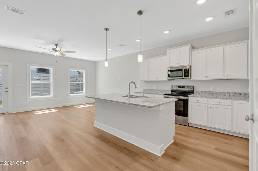 Seagate at Clara is a new townhome community nestled in the vibrant city of Panama City Beach, FL. This two story features board and batten exterior and covered entries. One car garage provide a great space for storing beach essentials. These open concept townhomes boast stylish kitchens with large islands perfect for gatherings. The elegant Owners Suite is designed with comfort in mind showcasing a large walk in closet and double- bowl vanities. The community pool is opening in May with cabanas, lounging, seating and grilling stations. The dedicated dog park with be compete in April. This community is in a prime location with a nice walk to local shopping and the beach. You'll enjoy the white sands of the Gulf of Mexico and be just minutes from Pier Park.