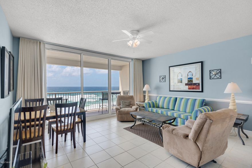 ** 1BR/2BA+Bunk. LOW Floor.  Solid Surface Flooring. Large Windows. Incredible View**

Overlook the Gulf of Mexico in this 1BR/2BA+Bunk unit. Easily sleep six with the additional bunk room and sleeper sofa. Kitchen features some stainless appliances + white cabinetry with brushed nickel pulls + tile backsplash. Enjoy the relaxed, coastal living. Majestic Beach has THE best amenities package on the beach!