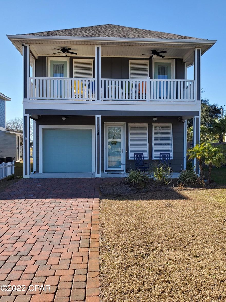 GREAT HOME,  WEST END PANAMA CITY BEACH!! Location, Location - One Block North of the Gulf of Mexico with Gulf Views from the 2nd Story Porches. This beautiful 4 Bedroom, 3.5 Bath Home features 9/10 Foot Ceilings...10Ft First Floor and 9ft 2nd Floor. 2 Master Bedrooms - 1st & 2nd Floors. The Kitchen has All Wood Cabinets with Soft-Close Doors and Drawers, Granite Counter Tops with under Mount Sinks, Breakfast Island and Whirlpool or Maytag Stainless Appliances. Some of the Standard Features include: Tremendous Master Walk-In ''Step Down'' Shower, 8ft Interior Doors, Crown Molding, Paver Driveways, 14 SEER Heat Pumps, LOW E Double Paned Windows, Spray Foam Attics and Insulated Garages.  The Home also has Hurricane Shutters for Beauty and Safety. The well pump will help save on the water bill when watering the Landscape.  The back and side yards are Fenced as well.
This home would also make a wonderful Vacation Rental and the area does allow Short Term Rentals.

Put this wonderful Newer Home at the Top of your List of Places to See