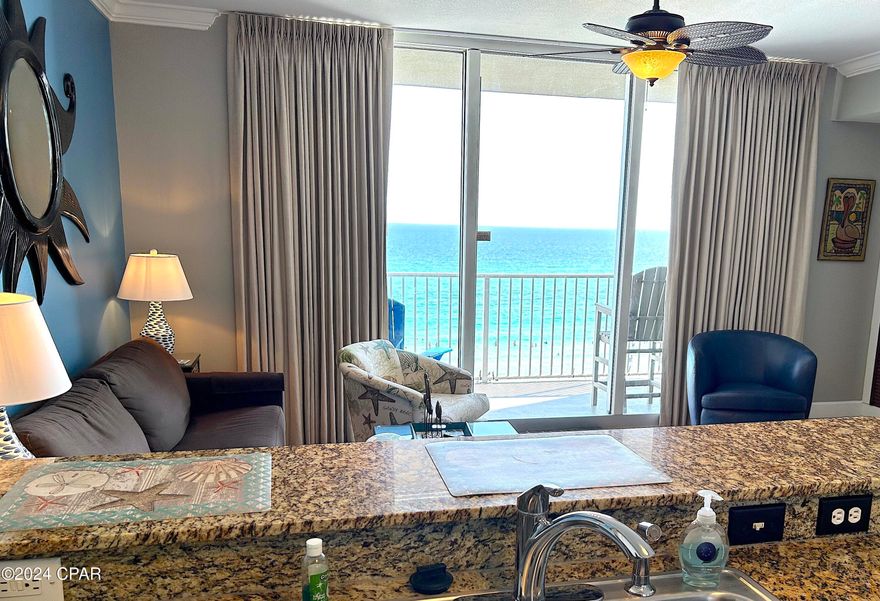 WELCOME to your perfect Beach Retreat at Tidewater Beach Resort! This stunning 2-bedroom, 3-bathroom condo with an additional bunk room is situated directly on the beautiful Gulf of America, offering the ultimate beachfront living experience. Located on the 4th floor, this 1,131 sq/ft unit boasts a private balcony with breathtaking gulf views, perfect for enjoying your morning coffee or watching the sunset. This unit comes with an owners storage closet right beside the front door of the condo!

Access to the beach is a breeze - simply take the elevator down and step right onto the soft, sugar white sands of the Emerald Coast. The property includes a full garage with a convenient second-story walkover to the tower, ensuring easy and secure access.

Tidewater Beach Resort offers an array of premium amenities for your enjoyment. Dive into relaxation with two large lagoon pools, an indoor heated pool, hot tubs, and a luxurious Roman spa complete with a steam room and sauna.

For entertainment and dining, the location is unbeatable. Just a short walk away, you'll find the vibrant Pier Park, brimming with with more than 120 shops, restaurants, and entertainment venues catering to every taste.

This condo also presents a fantastic investment opportunity with its high rental income potential. Its prime location and desirable features make it an attractive choice for vacationers seeking a memorable beachfront escape.

Don't miss your chance to own a piece of paradise at Tidewater Beach Resort. Schedule your viewing today and experience the best of coastal living!