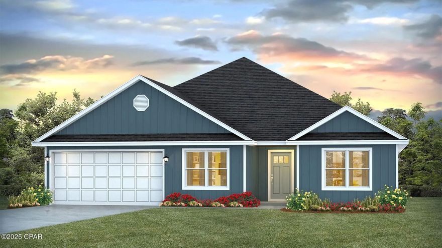 Welcome to the Sawyer floorplan located at 6571 Lazar Lane in the Liberty community! This home features 5 bedrooms, 3 full bathrooms and a two-car garage. Two bedrooms with a shared bath are just off the entry. This home features a large open living area and dining area. The kitchen overlooks the huge great room, making this the perfect home for entertaining. There is a laundry/mud room just off the garage with plenty of space for a washer and dryer. The kitchen features a center island, large pantry, beautiful white cabinetry and an appliance package that includes a stove, microwave and dishwasher. The primary bedroom features an ensuite bathroom with dual sink vanity, a large soak tub and separate shower. Additional features of this home include EVP flooring throughout the common areas and carpet in each bedroom. Equipped with Smart Home technology, this home has a Quolsys touch panel installed that can be integrated with your smart thermostat, DEAKO smart lighting and can even secure your home! The exterior of this home features Hardie Color Plus Siding and is uniquely engineered to stand up to the harshest elements from wind, rain, fire, freezing temperatures, and hail. Dimensional shingles with 30-year warranty. A landscaped front flower bed at entry way and fully sodded where clear. Our Liberty community features underground utilities making it less susceptible to damage from severe weather leading to fewer outages and more reliable service. Homeowners can take advantage of two amenity centers with keycard entry and enjoy two pools, a splash pad, BBQ/picnic area, playground, gym, yoga room, poker room, pickleball court and basketball court in the Liberty neighborhood! Schedule a tour to visit this neighborhood today!