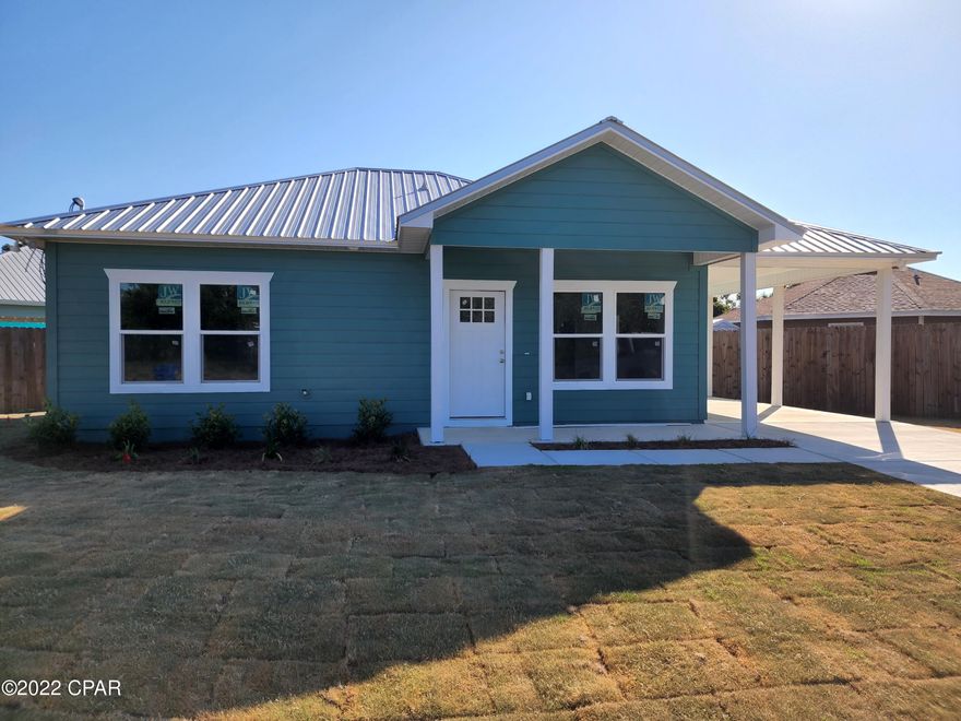 NEW Construction Beach House & Great for Short Term Rentals. This beautiful Florida Cottage features 2 bedrooms and 2 bathrooms. The kitchen features all stainless steel appliances and custom cabinets. This home has LVP flooring throughout. You won't find many NEW construction homes in a short term rental area within walking distance to the beach for under $350K. This beach home is a great retirement home, first time buyer home or investment home for short or long term rentals and is close to the Beaches, Shopping, Dining and Activities.