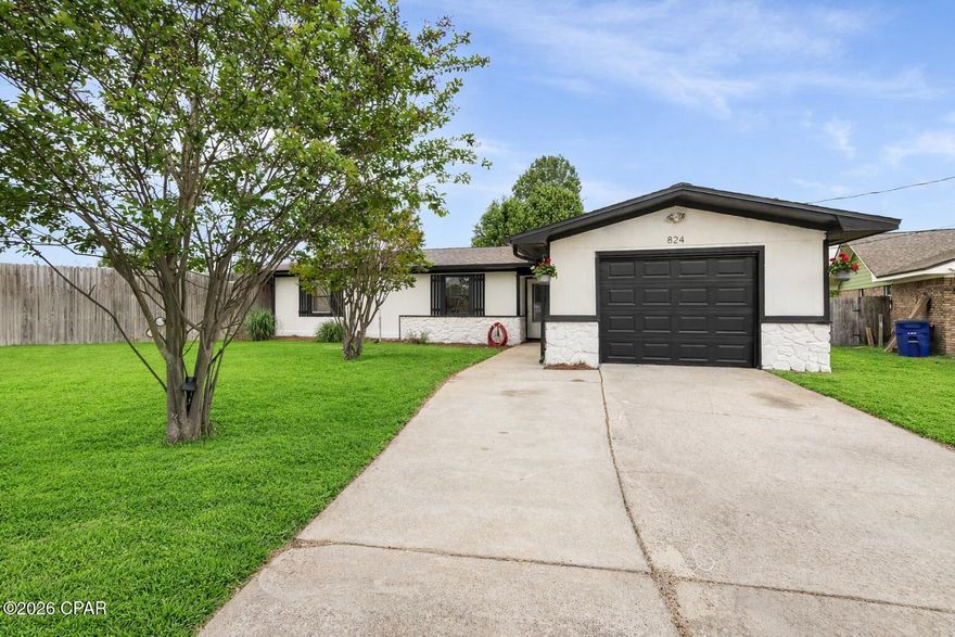 1/2 Acre in the middle of town on a cul- De sac! This adorable home has been recently painted inside and out and has ample storage, Wood burning fireplace and a 1 car garage. The home has been upgraded and ready for a new family! Home is being offered with a 1 year Home Warranty. Home has a very spacious yard with mature trees, extra shed and even a chicken coop. Is in an X Flood Zone. Sprinklers on a seperate Well. This is a must see for you and your family