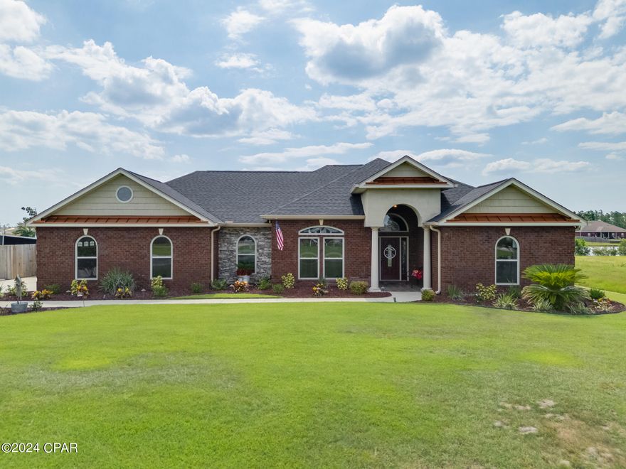 Welcome to your Lakefront, Sunset Oasis! Inside this amazing property you will find 4 bedrooms and 3 bathrooms. Two of the bedrooms are master suites, which is perfect as a mother-in-law suite or college student that needs privacy. Outside, there is a pool enclosure that will offer you a large year-round living. Beyond the enclosure, the breathtaking views continue of one of the lakes in Kirkland Manor that you can enjoy while sitting by the firepit. This is perfect for all your gatherings with family and friends. On this lake, you can water ski, jet ski, ride wave runners, paddle board, canoe, and fish. There is a full irrigation system to take care of the beautifully landscaped yard to ensure low maintenance. You will never want to leave this stunning property. Bring your work vehicles and toys. There is an additional concrete pad (that is 70x12 with a 50 AMP hookup for RV) behind the gate that offers plenty of extra parking. Make an appointment to see this property soon. 
*Large outdoor living area 
*Outdoor lighting for landscape and front walk 
*Saltwater Pool 
*Heated Pool 
*Lighted pool enclosure and pergola 
*Hot tub (included with an acceptable offer) 
*Yard Irrigation system 
*12 X 14 Shop 
*Wood burning fireplace 
*2 Master Suites 
*Main Master has a large free-standing tub with a TV and walk-in closet that is to die for.