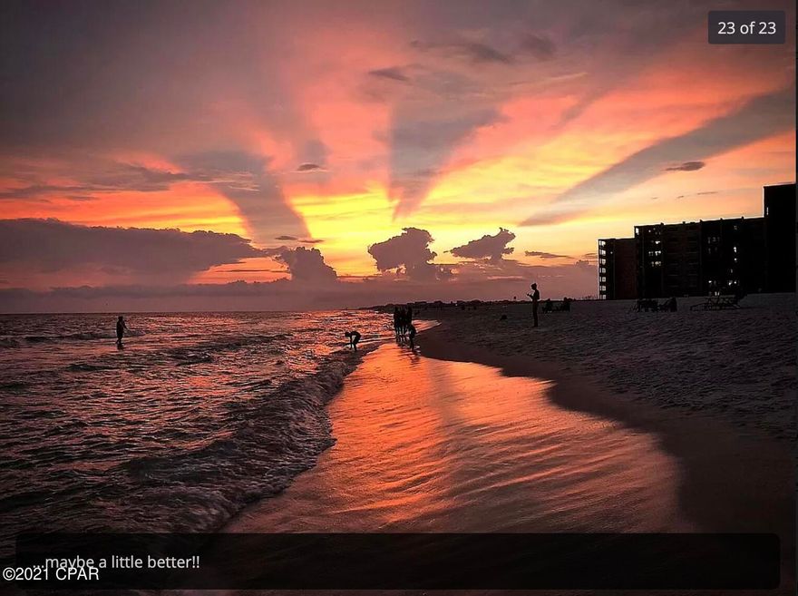 This one bedroom unit in the amenity LOADED Pinnacle Port complex is in the very desirable ''B'' building and has been updated with modern touches for maximum comfort while gazing at the World's Most Beautiful Beaches right outside your front door! This unit has incredible views of the Gulf from both the living room and the Gulf front master bedroom and is sure to be a hit with renters! Speaking of rentals, these units are very strong rental units and stay booked a majority of the year. Upgrades in this unit include tiled ''wood look'' flooring, updated ceilings (no popcorn), recessed led lighting, and more! Pinnacle Port sits in a gated community behind 24 hour security and is the furthest western condo in Panama City Beach. Next to Camp Helen State Park, the beach in front of Pinnacle Port is wide open and uncrowded. Directly on the Gulf and Lake Powell, there is access to boat slips, storage, kayaks, a ramp... and best of all, Lake Powell does offer Gulf access when the outfall is open... everything a water lover could dream of! Facility amenities include two swimming pools; tennis courts; bocce courts; shuffle board; game room; fitness center for the entire family to enjoy. Association dues cover the standard offerings but also include the electricity for heating and cooling as well as hot water. Units in these shorter buildings rarely come to market for good reason... Pinnacle Port has so much to offer, no one wants to sell!! Schedule your showing today and make this unit part of your family's beach legacy!
