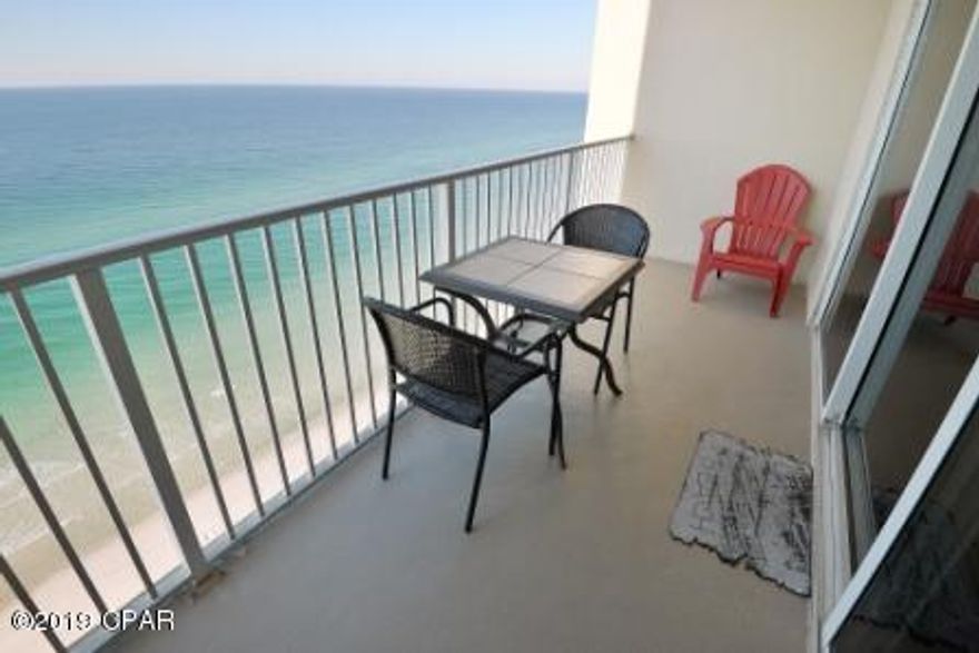 CURRENTLY UNDER CONTRACT, SELLER ACCEPTING BACKUP OFFERS. Charming 2 bedroom unit with a bunk room at Tidewater Beach! Unit 1811 boasts tile throughout in an open living floor plan, upgraded light fixtures, granite counter-tops and new stainless-steel appliances w/glass backsplash in kitchen, tropical theme decor, private balconies, exquisite Gulf views from the floor to ceiling glass windows, and much more! 1/3 mile from Pier Park shopping and dining, amenities include 2 outdoor pools and 1 indoor, heated pool, gulf front fitness center with steam room/saunas, movie/media center, 24-hour security, and low HOA dues. Come see the Tidewater difference today!