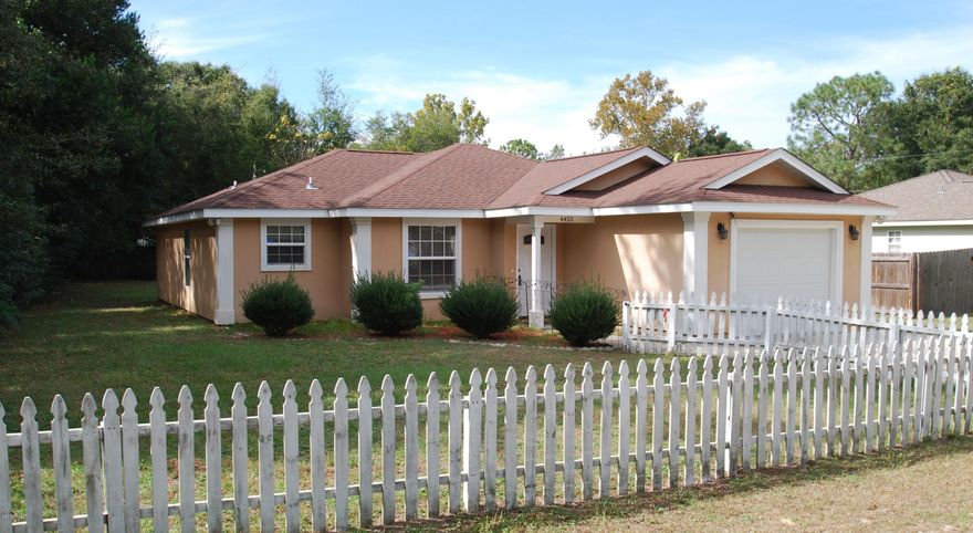 Great location for this quality home situated on a big lot. The location is right off of Hwy. 231 and off of Hwy. 390,  very close to North Bay Haven Charter School, and convenient to Lynn Haven and 23rd St. The home has laminate flooring throughout with carpet in bedrooms. The master bedroom is a nice size with the walkin closet in master bath and this split floor plan has two additional bedrooms and bath.The back yard is very big and if you add a gate to side privacy fence you can have access to back for cars/boats. The back yard is fully fenced and the front side on home is fenced with a cute white privacy fence for curb appeal. There is a sprinkler system and well for watering the lawn.  Make your appointment to see this home today! Home is in USDA maps for eligibility.