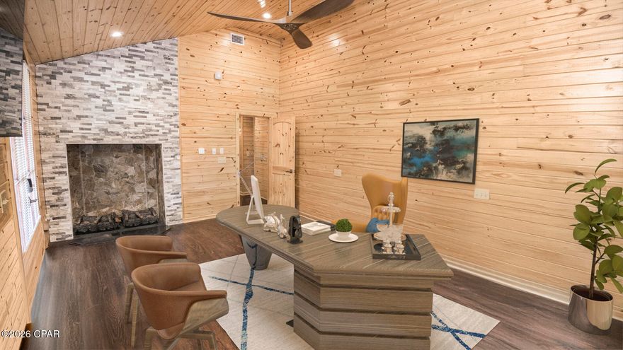 Welcome to this one-of-a-kind custom property on a huge half-acre lot in the heart of historic Panama City. Superb craftsmanship and luxury materials with unique details you have to see to believe. Classic style with newly refinished wood floors, and all new interior tongue and groove pine walls, with cathedral ceilings. 

Mixed-Used zoning allows for multiple commercial uses including offices. With multiple entrances it can be diverse for several tenants.  Two large suites are each complimented by cozy gas fireplaces, walk-in closets, and custom bathrooms with tiled showers. Each have private entrances for accessibility, or future rental capabilities. An additional room has access to the 3rd bathroom, conveniently located right off the kitchen. 

The open living area with new kitchen will impress your clients, with sleek quartz countertops and high end kitchen cabinetry. New stainless appliances and under-cabinet lighting provide the finishing touches to this gorgeous kitchen. A living area immediately upon entry can serve as a waiting room, reception area, display, or presentation room. Modern amenities include Built-in deluxe speakers throughout the home, as well as security and Nest systems that convey.

With .636 acres of high and dry land, there's room for more structures, accessory dwelling units,  equipment, storage, or additional parking. 

Located within minutes to revitalized and booming downtown Panama City, with dozens of new businesses, restaurants, shops, and activities. The area is abundant with parks, boating, fishing, events, and ongoing improvements to the area. Whether looking for your next business location, or investing in the future of Panama City, this property has room to add a pool, parking, outbuildings, and so much more! Also offered as a commercial lease. 

An additional concrete patio was prepared, but not yet finished. See pictures for similar design. Alterations to the property can be negotiated including necessary improvements for your business: parking areas, fencing, accessibility features (ramp), etc.  All appliances, including HVAC and Water Heaters, are within 3 years old and warrantied. This entire home has been remodeled by quality contractors and is like new, with some original touches kept for historic and aesthetic value. 

Also offered for Lease at $5,000.00 Monthly NNN for 5 year minimum. Longer leases are negotiable.