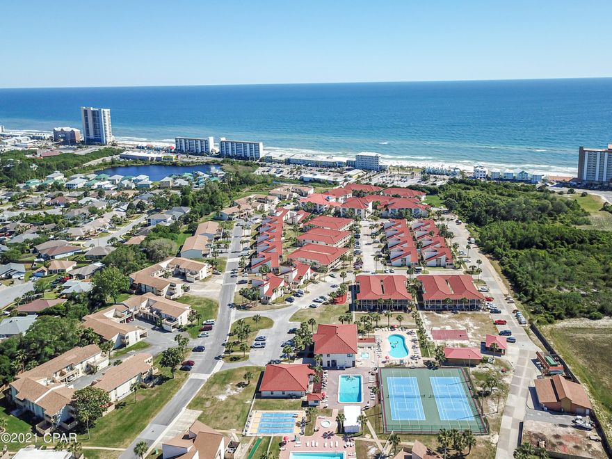 Adorable 2 bed/2 full bath coastal cottage condo with private patio, meticulously maintained! New roof 2020, new patio fence 2021, new windows 2021, HVAC 2020 & on service plan, Newer water heater, new ext. French doors 2021, exterior painted 2020, new floors in loft bedroom/bath, newer appliances! Fully furnished, turn-key rental ready or 2nd home! Perfect getaway coastal cottage! Horizon South boost 4 pools, kiddie pool, tennis courts, shuffle board, mini golf, basketball court & more! Literally steps to dedicated beach access  directly across the street! Must see!