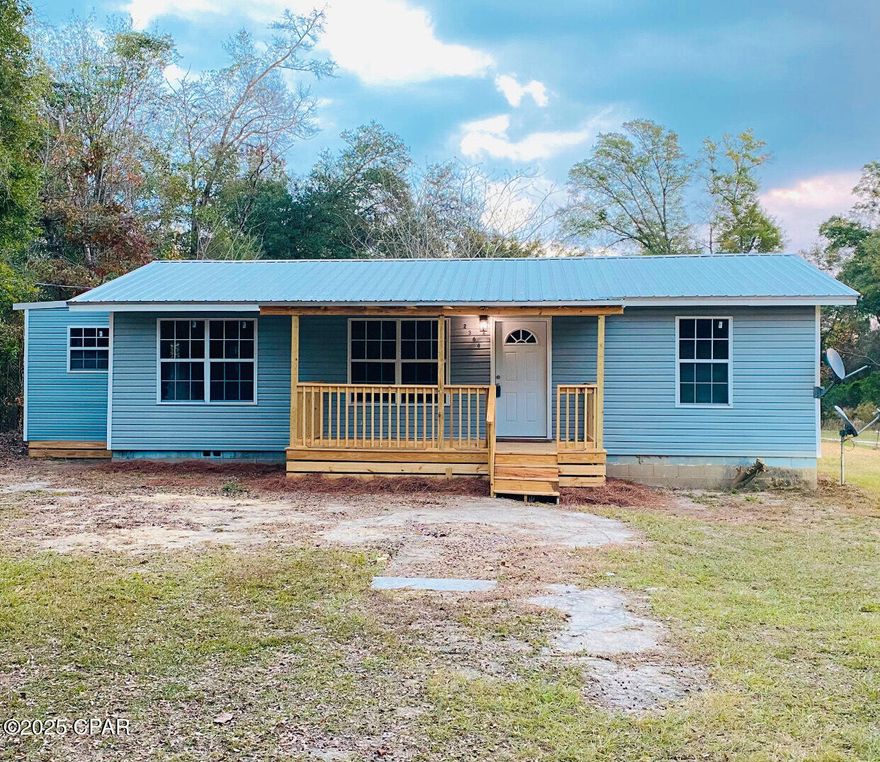 Conveniently located between Marianna and Grand Ridge this beautifully updated 3-bedroom, 1-bath house on blocks with crawlspace offers modern comfort in a desirable location. Featuring brand-new stainless-steel appliances, a new AC system, durable vinyl plank flooring, and fresh paint throughout, every detail has been thoughtfully remodeled. Sitting on a manageable piece of land, it's perfect for those who want outdoor space without the upkeep. Move-in ready and waiting for you to make it your forever home!