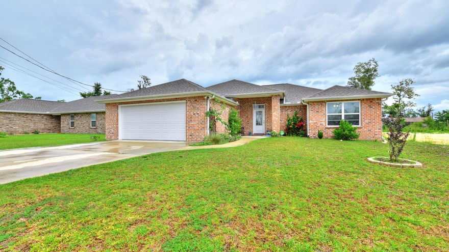 Better than new, 3 years young, all brick home in popular Lynn Haven neighborhood. Exterior features include sprinkler system with separate meter for irrigation & what a nice large lot! Step inside & you'll love the charming touches throughout. The kitchen offers upgraded granite & stainless appliances & notice the real wood cabinets? Pretty! The floors are gorgeous with an attractive stain on the concrete floors throughout, talk about maintenance free! Even the baths offer elegant tile from tub to ceiling, decorous for sure! Something you don't always find is a Certified ''Earth Cents'' home with upgraded hot water heat pump and HVAC, even extra insulation. You'll love to come home, relax on the covered back porch & enjoy living here! Pet friendly, nonrefundable pet fee. Avail. Aug 1st