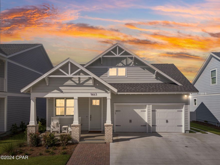 Presenting the Sawgrass plan by Harris Doyle Homes in Breakfast Point East. This spacious home is situated on a conservation home site and offers plenty of comfortable indoor and outdoor living space with a large Great Room and kitchen extending out to a covered lanai. The primary suite features a large tile-to-ceiling shower and walk-in closet. Breakfast Point East is a walkable and golf-cart friendly community near the Gulf!