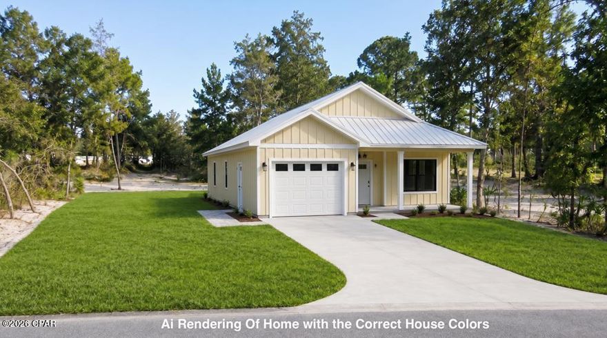 Welcome to 904 16th Street, a brand new 3BR/2BA custom home built by Thad Williams, with completion expected late summer/early fall 2026, on a quiet dead-end street in the heart of Port St. Joe. Sitting on a generous 75x180 lot, the home was intentionally positioned to the far right of the property, leaving plenty of room to pull a boat into the backyard, add a pole barn, or even put in a pool down the road. The home will feature 9' ceilings, Coretec LVP flooring throughout, 6' baseboards, recessed lighting, and spray foam insulation. The open living area will flow into a shiplap dining nook and a kitchen built for entertaining, featuring soft-close cabinets, quartz countertops, under-cabinet lighting, and GE stainless steel appliances. The master suite will offer two closets, a double vanity, board-and-batten wainscot, and a fully tiled walk-in shower, while the second bathroom will feature a tiled tub-shower combo. The attached 13x20 garage adds everyday convenience, and the covered back patio will give you the perfect spot to unwind after a long day on the water. When it comes to location, it is hard to beat; 3 minutes to Port St. Joe High and Elementary Schools, 4 minutes to Reid Avenue and downtown, 6 minutes to the marina, 10 minutes to WindMark Beach, and just 15 minutes to Cape San Blas. Call today!