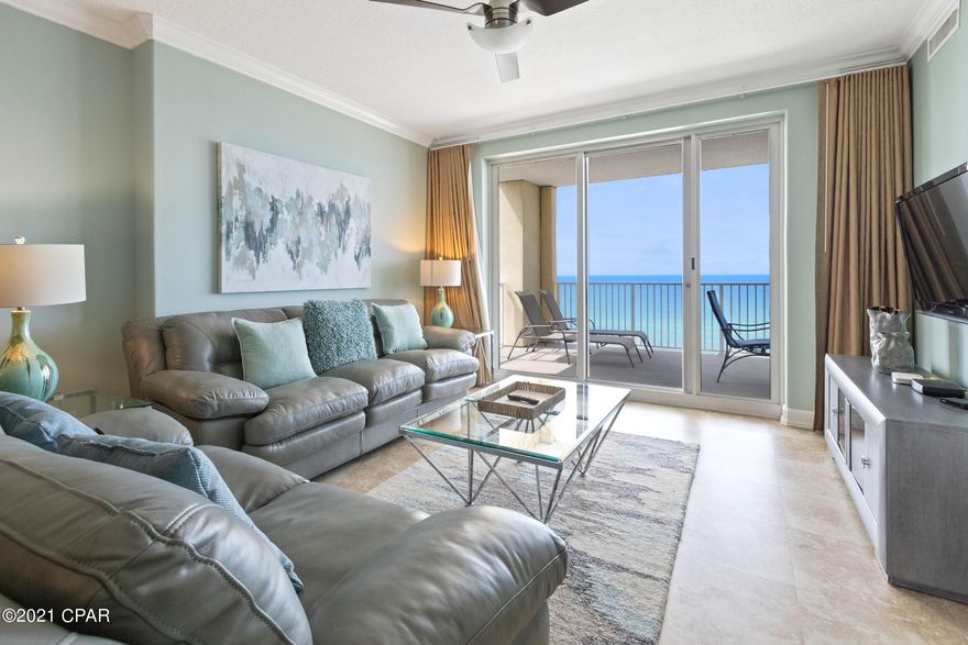 Welcome to Ocean Reef's professionally decorated and fully furnished 4-bedroom corner unit. This luxurious and feature rich, beach-front, condo includes endless views of the emerald coast coastline. From the moment you walk in you'll appreciate upgraded features such as: contemporary coastal decor; custom paint job; beautifully tiled floors; leather furnishings; kitchen custom cabinets, granite countertops, tiled backsplash, and breakfast bar back-facing; and custom bath cabinets, granite, double vanity, upgraded toilets; and custom laundry room. Enjoy the spacious, oversized balcony complete with dining table and chaise loungers! Relax in comfort and luxury!  Dimensions and square footage to be verified by buyer, if important.
