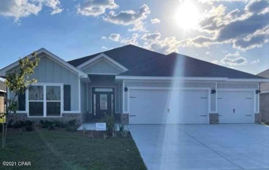 The Hawthorne is a one story, four bedroom, three bathroom, three car garage floorplan. This gorgeous home has a large laundry room with a huge storage closet just off of the garage of the home. Three guest bedrooms are towards the front of the home as well as two guest bathrooms. Large living space is open to the kitchen and dining area. The kitchen has granite countertops & Whirlpool stainless steel appliances. The main first bedroom is towards the back of the home and has an exterior door connecting the large covered porch. Two walk-in closets are perfectly sized for anyone's wardrobe & the connected bath has a free-standing tub, shower, water closet, and dual vanity sinks. A standard Smart Home package includes a KwikSet keyless entry, Skybell doorbell, automated front porch lighting, an Echo
Dot device, and Quolsys touch panel which can be integrated to control your lighting, thermostat, front door and so much more.
A builder 10 year structural warranty is also included.

Pictures, photographs, floor plans, elevations, features, colors and sizes are approximate for illustration purposes only and will vary from the homes as built. Home and community information including pricing, included features, terms, availability and amenities are subject to change and prior sale at any time without notice or obligation. For Move-In/Completion Estimates: Ready dates are estimates only. Timing of completion of construction and buyer move-in are subject to contingencies contained in home purchase agreement and governing jurisdictions issuance of a certificate of occupancy, and may change due to forces majeures and other delays or disruptions outside the reasonable control of the Builder.