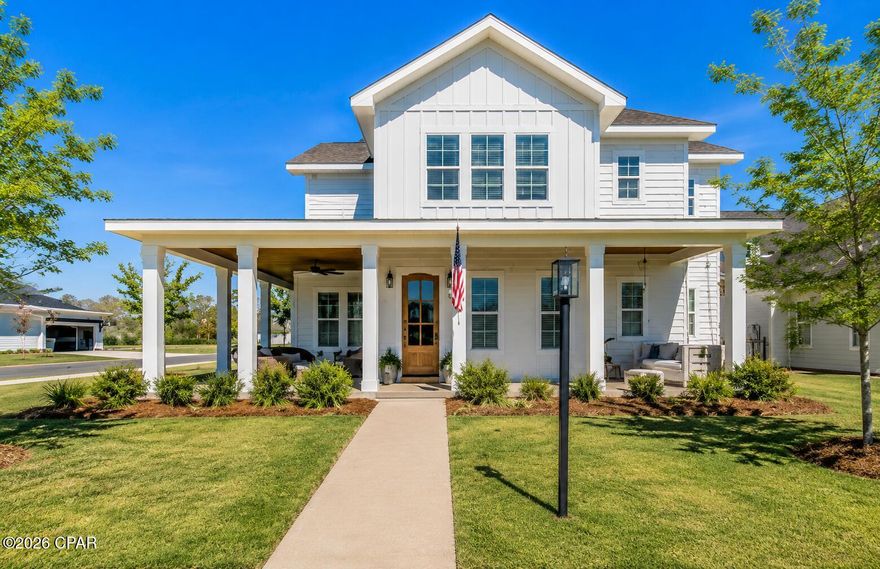 Custom-built Craftsman home with 7 bedrooms and 4.5 baths, perfectly positioned on a premium corner lot just two blocks from the beach in a golf-cart-friendly community. This exceptional property offers the ideal blend of luxury, function, and income potential.

The main residence features 5 bedrooms and 3.5 baths, including a spacious primary suite with dual walk-in closets and custom-built closet systems. Thoughtfully designed for both everyday living and entertaining, the home includes a dedicated office, large playroom, Butler's pantry, spacious laundry room, and an open-concept living area centered around a beautiful interior fireplace. The chef's kitchen is equipped with premium GE Café appliances, a gas oven, and excellent flow for hosting and daily living.

Upstairs, you'll find four additional bedrooms and an oversized bonus/playroom, providing plenty of space for family and guests. A Rinnai tankless water heater adds efficiency and convenience throughout the home.

Outdoor living is just as impressive, with a wraparound porch, covered outdoor kitchen, exterior fireplace, and inviting sitting area--perfect for relaxing or entertaining year-round. With both interior and exterior fireplaces, this home offers warmth and charm in every season. The oversized corner lot also provides ample space for a future pool.

A separate garage apartment adds valuable flexibility and income potential and is currently leased to a long-term tenant, making this property an excellent investment opportunity. It also offers the perfect setup for multi-generational living, guest accommodations, or private space for extended family if you prefer not to use it as a rental.

Located in the highly desirable Tapestry Park community, residents enjoy access to two pools, a clubhouse, basketball court, tennis and pickleball courts, playground, and expansive green spaces. Low HOA dues include trash service plus internet and cable.

This is a rare opportunity to own a custom coastal home with resort-style amenities, strong rental potential, multi-family flexibility, and unbeatable proximity to the beach. Buyer to verify all dimensions and measurements if important.