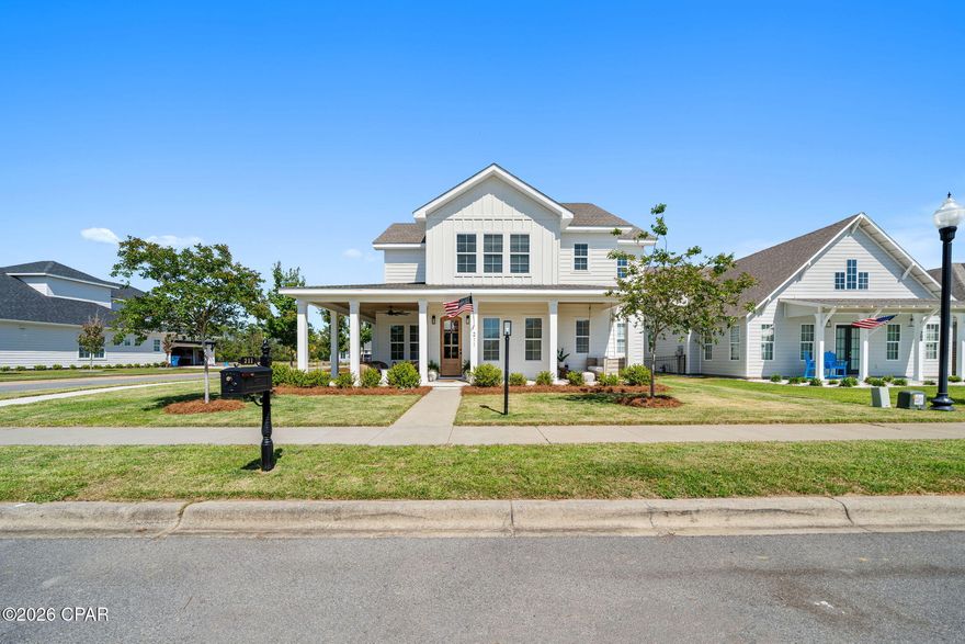 Custom-built Craftsman home with 7 bedrooms and 4.5 baths, perfectly positioned on a premium corner lot just two blocks from the beach in a golf-cart-friendly community. This exceptional property offers the ideal blend of luxury, function, and income potential.

The main residence features 5 bedrooms and 3.5 baths, including a spacious primary suite with dual walk-in closets and custom-built closet systems. Thoughtfully designed for both everyday living and entertaining, the home includes a dedicated office, large playroom, Butler's pantry, spacious laundry room, and an open-concept living area centered around a beautiful interior fireplace. The chef's kitchen is equipped with premium GE Café appliances, a gas oven, and excellent flow for hosting and daily living.

Upstairs, you'll find four additional bedrooms and an oversized bonus/playroom, providing plenty of space for family and guests. A Rinnai tankless water heater adds efficiency and convenience throughout the home.

Outdoor living is just as impressive, with a wraparound porch, covered outdoor kitchen, exterior fireplace, and inviting sitting area--perfect for relaxing or entertaining year-round. With both interior and exterior fireplaces, this home offers warmth and charm in every season. The oversized corner lot also provides ample space for a future pool.

A separate garage apartment adds valuable flexibility and income potential and is currently leased to a long-term tenant, making this property an excellent investment opportunity. It also offers the perfect setup for multi-generational living, guest accommodations, or private space for extended family if you prefer not to use it as a rental.

Located in the highly desirable Tapestry Park community, residents enjoy access to two pools, a clubhouse, basketball court, tennis and pickleball courts, playground, and expansive green spaces. Low HOA dues include trash service plus internet and cable.

This is a rare opportunity to own a custom coastal home with resort-style amenities, strong rental potential, multi-family flexibility, and unbeatable proximity to the beach. Buyer to verify all dimensions and measurements if important.