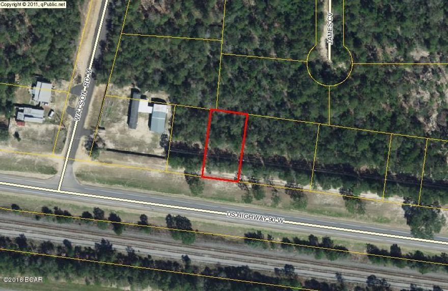 Nice lot with frontage on Hwy 90.  Currently zoned residential but might have commercial use in the future.  Measurements taken from Property Appraisers site and should be confirmed by buyer if important.  No survey available.