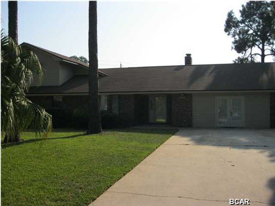 For rent. This 5 bedroom home features a spacious kitchen with stainless appliances and huge living room with wood-burning fireplace. The private upstairs master suite is large and has his/her closets along with a large bathroom with shower and separate tub. In the downstairs portion of the home are the 4 other bedrooms on opposite sides of the home. On one side, there are two bedrooms and a full bathroom. On the other side, there are two bedrooms and bathroom with a stand-up shower and sink, no toilet. The fenced backyard offers nice privacy and includes a storage shed with electric. Lawn maintenance and well water for irrigation included with rent. **No Pets Allowed**