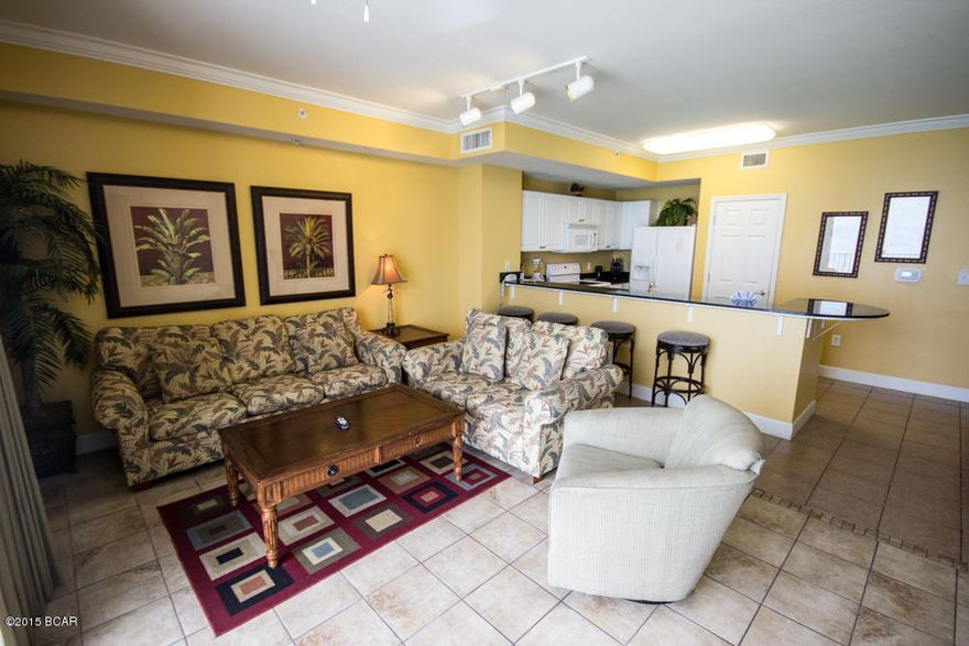 This perfect 7th Floor location is about the best you could hope for. Look out to the beautiful Gulf of Mexico, and the beach with out having to look straight down, just look out your living rm. Granite counters, tile floors, washer/dryer. Easily sleeps six. This 7th floor is one of the most sought after floors. Just a stones throw from Pier Park! This unit comes fully furnished and rental/move in ready. Tidewater features a Gulf front fitness facility, hot tubs, 2 outdoor pools, 1 indoor heated pool, 2 game rooms, saunas & steam room, a restaurant, a poolside Tiki bar, owners lounge, convenience store, theater room, garage parking, conference room, 24-hour security. This is absolutely the best bargain in Tidewater. Don't let this opportunity get away, call your Real Estate agent today!