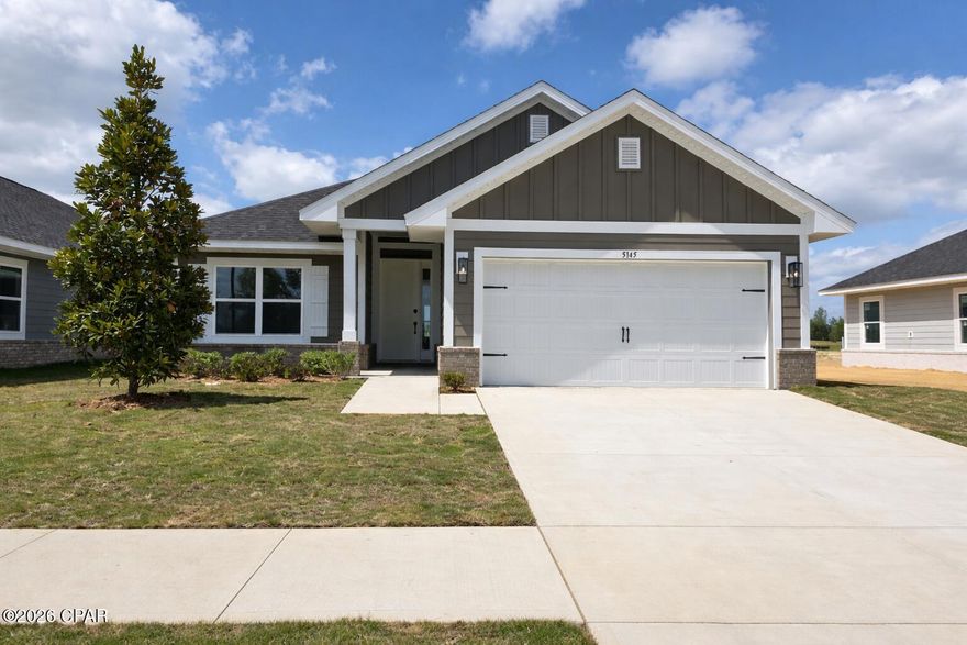 This thoughtfully designed home offers an exceptional blend of comfort, functionality, and modern style. The spacious open-concept layout creates an inviting atmosphere, perfect for both everyday living and effortless entertaining. The well-appointed kitchen features modern appliances, abundant counter space, a convenient breakfast bar, and elegant quartz countertops that enhance both beauty and durability.

The private primary suite serves as a relaxing retreat, complete with a generous walk-in closet and a well-designed en-suite bathroom. Three additional bedrooms provide flexibility for family, guests, or a home office.

Exterior features include durable Hardie Board ColorPlus® siding and a covered patio ideal for outdoor gatherings or quiet relaxation. The property also benefits from a mature tree that adds character and natural appeal.

Conveniently located within walking distance to Majette Park, residents can enjoy access to a free disc golf course, walking trails, park amenities, and continued area development that enhances long-term value and lifestyle appeal. Photos are a.i. enchanced