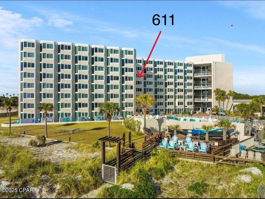 Directly on the Beach. Gulf Front-Gulf of Mexico, Ocean and Sunset Views, Pool Side. Directly from your new condo to the beach-Top of The Gulf! Fully furnished. With a quality Recent renovation at a cost of aproximately $60,000 to include new HVAC heating and air.  Live here full time, have it for your friends and family, use it as a short- or long-term rental investment. This unit has had the same owner for over many years. It currently has a snow bird in place through March 1st, and is booked for bike week all bookings will transfer. It boasts one of the highest rental historys in this building.   Amenities: wi-fi, owners lounge, large gulf side pool, kiddie pool, game room, fitness center, BBQ, and picnic areas, beach showers poolside snack bar... Owner pet friendly with low association dues, that includes water, cable, internet, parking and much more. HOA managers office on site. This building is very STR friendly! A safe community on the Iconic Thomas Drive, that is rich with activities and diversions. Phase one certification pass! Compliant with the new Florida Condominium Laws, No special assessments! A true paradise with no surprises; A polished jewel on the Gulf of Mexico. See, smell and hear the ocean, from your personal perch on the 6th floor. It is the only unit currently for sale at Top of The Gulf that has an ocean Interior as well as the front door!  Income opportunity is better than cash in the bank. Priced for quick sale!