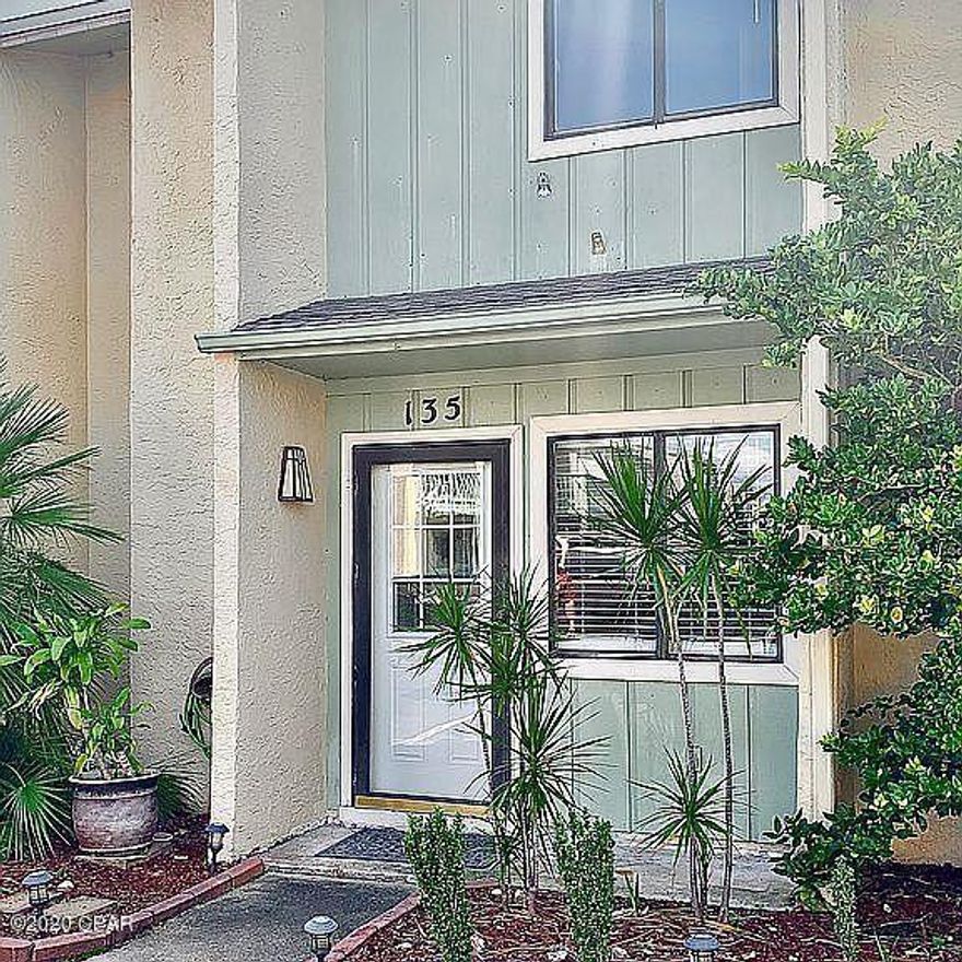 CURRENTLY UNDER CONTRACT, SELLER ACCEPTING BACKUP OFFERS Beautiful, move-in ready townhouse in desirable Gulf Highlands Beach Resort. Many upgraded features throughout, including solid wood closet systems, custom barn doors, built-in bunk beds, and handcrafted stairs. Updated appliances and full-size washer and dryer in an interior laundry room located off of the huge master walk-in. Landscaped garden patio includes shade, natural gas grill, and television. New roof in 2020. Complex has 11 pools (5 heated), mini golf, shuffleboard, gated entry, and many other amenities. This pet-friendly property comes with private beach access and beachfront pool and cafe. This makes a great vacation home or investment property. Gulf Highlands is in the perfect central location on Panama City Beach close