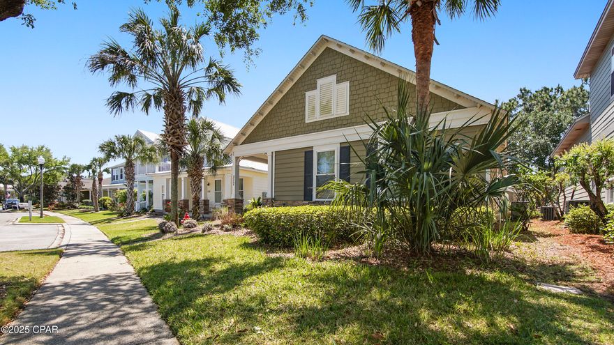 This thoughtfully designed home in Turtle Cove blends quality construction with a coastal craftsman style, all just minutes from the beach and Lake Powell. Inside, you'll find an open-concept layout with a split-bedroom floor plan that offers privacy and space for everyone.

The main living areas feature tile flooring, while the bedrooms have beautiful wood floors and crown molding adds a polished touch. The kitchen is both stylish and functional, with granite countertops, custom cabinetry, and a layout that flows seamlessly into the living space—perfect for everyday living or entertaining.

The spacious primary suite includes a large en-suite with double vanities, a tiled walk-in shower, and a separate soaking tub. Every bedroom has oversized closets for extra storage, and the home is equipped with a tankless water heater for added efficiency.

Outside, enjoy your morning coffee on the covered front porch or relax under the pergola out back. There's a single-car garage, additional rear parking, and extra space in the front for guests.

This home sits on one of the most sought-after streets in Turtle Cove, directly across from the community park and within walking distance to the clubhouse, fitness center, and pool.

Turtle Cove offers residents access to Lake Powell, one of the largest coastal dune lakes in the world, along with community amenities like a dock, tennis courts, and more. Plus, you're just under 2 miles from the beach and close to Camp Helen State Park for even more outdoor fun.
