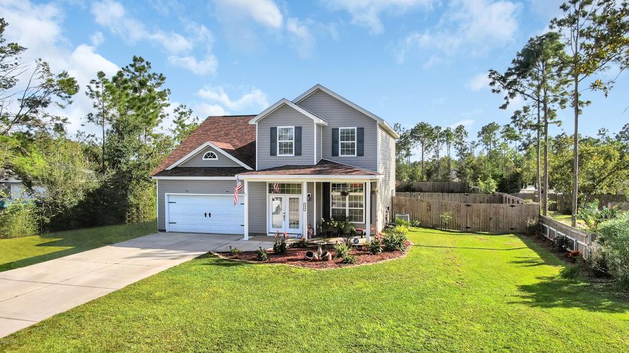 *CURRENTLY UNDER CONTRACT, SELLER ACCEPTING BACKUP OFFERS* This beautiful 5 bedroom 2.5 bathroom home sits on over ¾ of an acre in the quite neighborhood, White Oaks. The 2,300 sqft home has a new roof and siding. When you enter the home you will walk into the open concept living room that is bright and airy. The home features new waterproof LVP flooring, fresh paint, and more! The kitchen is updated with stainless steel appliances and updated light fixtures.  The half bath located just off the living room for convenience. The master bedroom is also located on the first floor with a large walk in closet and master bathroom. Upstairs features the additional bedrooms. The largest room could be used as a game room! The home comes with the Nest thermostat, Ring doorbell. The back yard also features a shed, pergola, and is fenced in. The portion behind the first fence is included in the property.