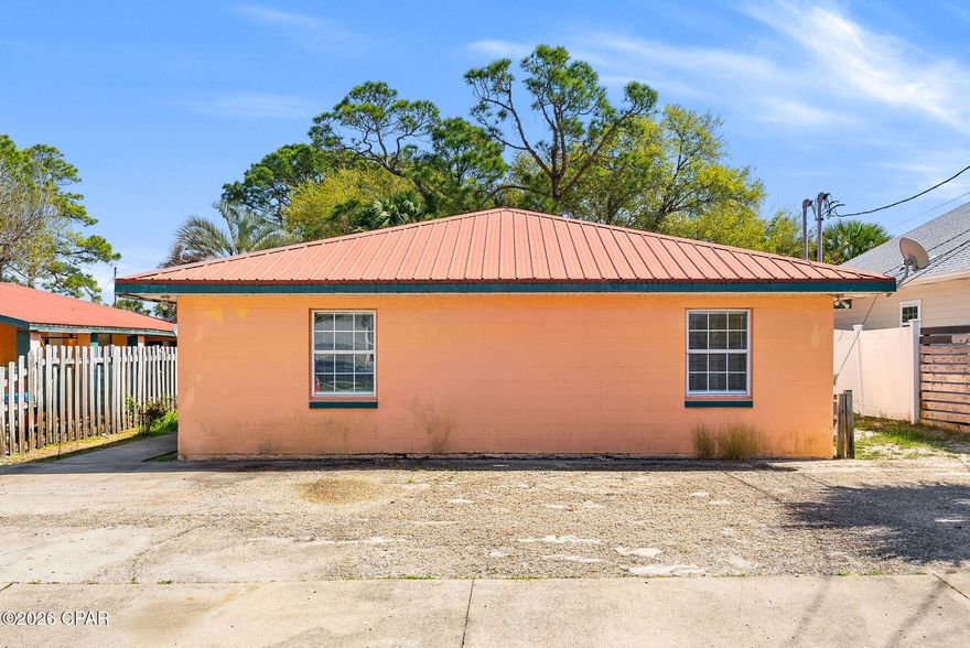 Opportunity near the beach! This duplex on Panama City Beach is ideally located just 0.1 mile off Thomas Drive, placing you close to restaurants, shopping, and many of the attractions that make the beach area so desirable. Rick Seltzer Park, with its public beach access, picnic areas, and Gulf views, is less than half a mile away, making this a convenient location for enjoying the water and coastal lifestyle.

The property features two equal-sized units, each offering approximately 800 square feet of living space. Both units include a family/dining area, kitchen, two bedrooms, one full bath, and a dedicated laundry room, providing comfortable living arrangements for tenants or future occupants.

The seller has experienced consistent rental success with the property over the years. In preparation for the sale, the units are being vacated, giving the next owner flexibility to establish new rental terms, pursue long-term tenants, or consider other possibilities. Short-term rentals are permitted, subject to registration with the local fire department.

Whether you're looking for an investment property, a duplex to live in one side and rent the other, or a beach-area income opportunity, this property offers a location that keeps you close to everything Panama City Beach has to offer.