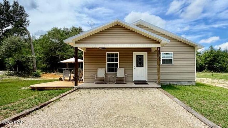 Welcome home to this beautifully customized 2024-built 2 bedroom, 2 bathroom home offering 1,013 square feet of thoughtfully designed living space, tucked away on a desirable corner lot that gives the property a much more spacious feel than many of the surrounding lots in the neighborhood. This is the kind of neighborhood where life slows down, neighbors wave as you pass by, and peaceful morning sunrise walks or breezy evening strolls and bike rides become part of your daily routine.

From the moment you arrive, you'll notice the whimsical landscaping vision brought to life with mixed flowers, unique shrub varieties, fruit bushes, vegetables, and a charming raised garden bed that creates a peaceful outdoor retreat.

The exterior features a gravel-outlined driveway with parking for up to 4 vehicles, a cozy covered front porch, and an additional uncovered patio perfect for relaxing or entertaining. An 8x10 solar-powered shed provides extra storage or workspace possibilities while complementing the property's unique outdoor charm.

Inside, the open-concept floor plan feels bright and inviting with upgrades that go far beyond builder grade finishes. Recent improvements include a large farmhouse-style kitchen sink, updated mirrors, a medicine cabinet added in the primary bathroom, fresh interior paint, decorative trim added above the kitchen countertops, a storm door, and beautifully enhanced landscaping and garden spaces. The home also comes complete with a one-year-old Whirlpool washer and dryer for added convenience.

Built with quality and efficiency in mind, this home also features spray foam insulation for improved energy efficiency and PEX plumbing lines for long-term durability and reliability. Because the home is connected to city water, the sellers thoughtfully installed a water softener system for added comfort and convenience. The primary bathroom shower also includes a water softener filter on the shower head for an added touch of comfort and care.

This home blends modern simplicity with character, charm, and functionality both inside and out.

Seller is motivated!