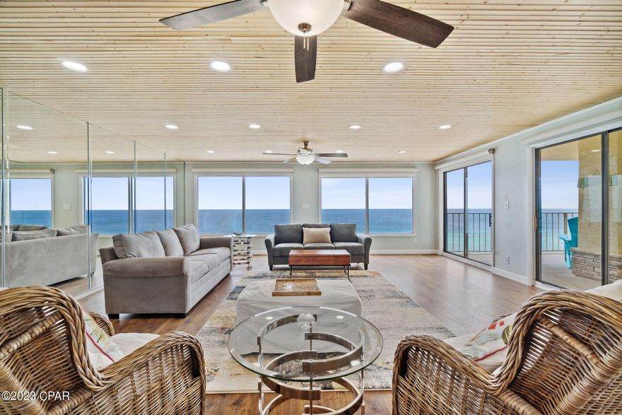 'CURRENTLY UNDER CONTRACT, SELLER WILL CONSIDER BACKUP OFFERS'Gulf Front Penthouse with Spectacular Ocean Views - Take full advantage of this rare investment opportunity!  This spectacular 4 bedroom top floor residence features a spacious open floor plan, custom countertops, farmhouse sinks, recessed lighting and a large balcony allowing you to take in the majestic Gulf views.  You are sure to be impressed.  This coastal gem is being sold fully furnished & rental ready.  Ask your favorite realtor to show you rental projections and schedule your private tour today! Regency Towers' fantastic amenities include two olympic size pools- one heated year round, a full service poolside tiki bar & grill, indoor hot tub, kiddie pool, outdoor showers, exercise facility, billiards room, multiple picnic areas with grills, and plenty of engaging in house activities are offered year round! 
Located just minutes from St. Andrews state park, multiple boat launches, arcades, Go kart tracks,  golf cart/scooter rental, bike rental, mini golf, amusement rides, Shipwreck Island Waterpark, restaurants, clothing boutiques, jet ski/boat rental, and engaging Nightlife!!! All this & more at the World's Most Beautiful Beach!