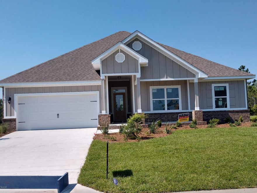 Waterfront Lot - This Iris plan is a split floor plan with trey ceilings in the master bedroom, and family room, granite countertops, and color-tone cabinets in the kitchen and baths. The flooring is vinyl plank in all common areas and carpet in the bedrooms. The kitchen is open and spacious and looks out to a large living room. It has a large center island that has a stainless sink. The appliances include a stove, microwave, and dishwasher. A nice sized dining area is located just off the kitchen and leads to the covered back porch. The owner's suite has a huge walk-in closet, a large bath with large tub and separate shower. This home is complete with a two car garage and a Smart Home system that you can control your lighting, thermostat and even secure your home Pictures, photographs, floor plans, elevations, features, colors and sizes are approximate for illustration purposes only and will vary from the homes as built. Home and community information including pricing, included features, terms, availability and amenities are subject to change and prior sale at any time without notice or obligation. For Move-In/Completion Estimates: Ready dates are estimates only. Timing of completion of construction and buyer move-in are subject to contingencies contained in home purchase agreement and governing jurisdictions issuance of a certificate of occupancy, and may change due to forces majeures and other delays or disruptions outside the reasonable control of D.R. Horton, Inc.