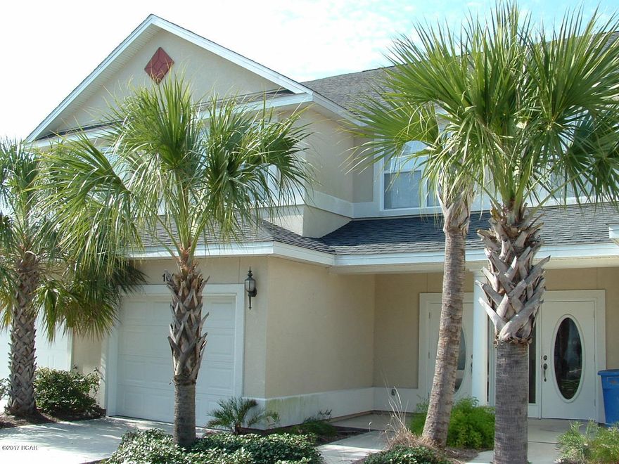 Townhouse in a beautiful gated subdivision. 1 car garage, ceramic tile, and carpet, tons of storage, washer and dryer, community pool, Corian countertops. Lawn maintenance included.