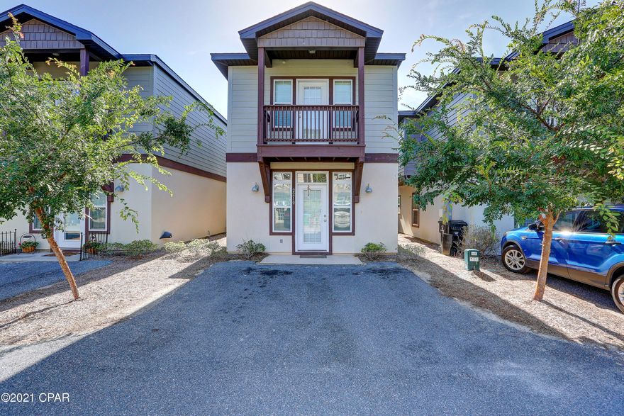 Beautiful home located within the quaint Mimosa Place community. Located at the heart of convenience, enjoy being just minutes from the white sand beach, Publix, shopping, and a variety of restaurant options. On the main floor, you are greeted by an open living space and kitchen with breakfast bar perfect for entertaining. The kitchen also features a walk-in pantry, stainless steel double sink, plentiful countertop space, and is located close to the half bath for guests. From kitchen, walk out onto back private patio great for outdoor dining and relaxation. Main floor also includes walk-in laundry room with shelving. Owner's suite located on second level and features master bath with double vanities, and walk-in closet from bath for privacy. Don't miss out on this beach opportunity!