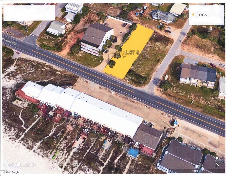 Large corner lot with great side views to the westerly gulf. This lot is in the jurisdiction of Front Beach High intensity overlay. Great opportunity for optional development. One extra large single family lot. Potential to build 2 to 3 homes or up to 5 multi units. Possibly able to build commercial space as well.  Great piece of high and dry dirt with good gulf views.